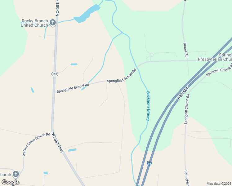 map of restaurants, bars, coffee shops, grocery stores, and more near 8037 Springfield School Road in Kenly