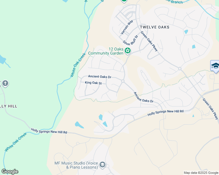 map of restaurants, bars, coffee shops, grocery stores, and more near 209 Mint Julep Way in Holly Springs
