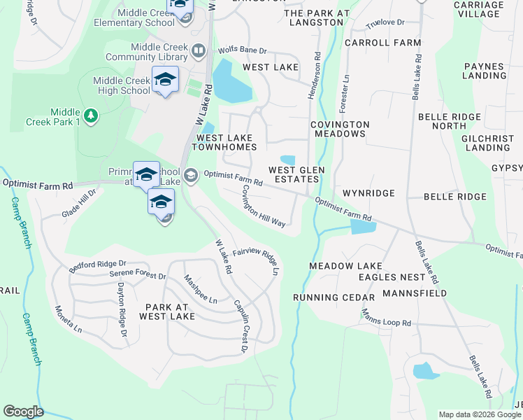 map of restaurants, bars, coffee shops, grocery stores, and more near 8321 Covington Hill Way in Apex