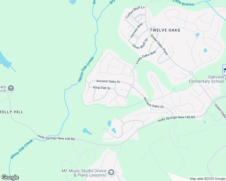 map of restaurants, bars, coffee shops, grocery stores, and more near 200 Mint Julep Way in Holly Springs