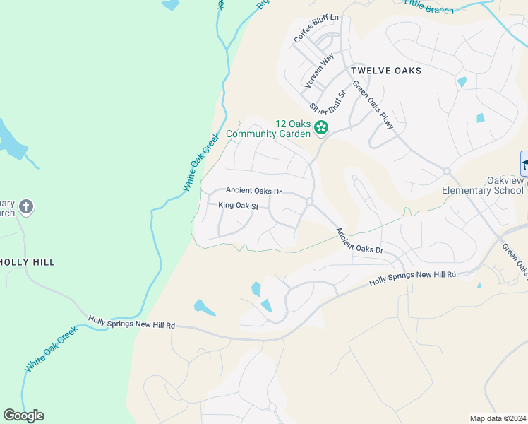 map of restaurants, bars, coffee shops, grocery stores, and more near 200 Mint Julep Way in Holly Springs