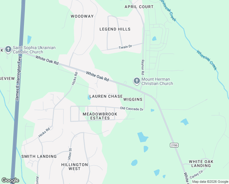 map of restaurants, bars, coffee shops, grocery stores, and more near 9001 Mustard Seed Lane in Garner