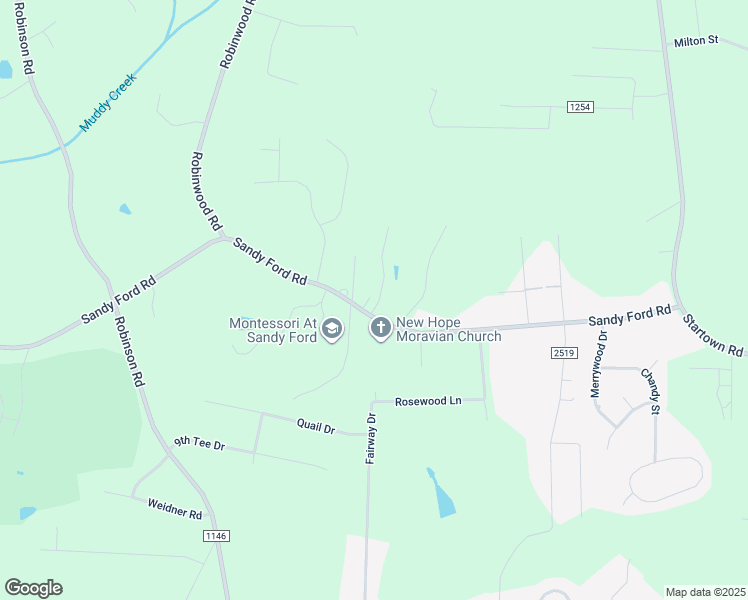 map of restaurants, bars, coffee shops, grocery stores, and more near 2904 Sandy Ford Road in Newton