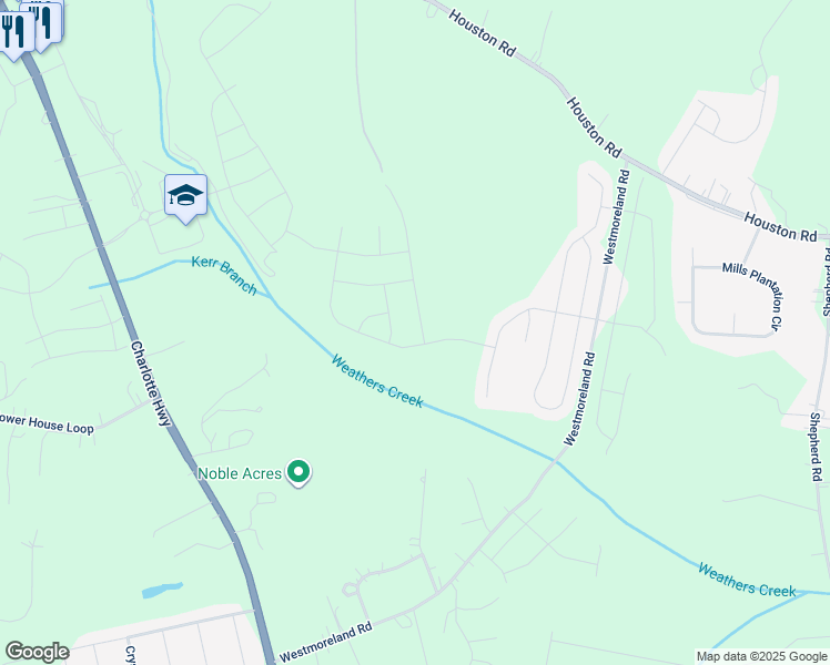 map of restaurants, bars, coffee shops, grocery stores, and more near 107 Fairfield Drive in Troutman