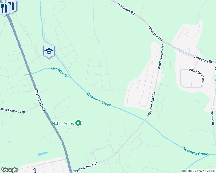 map of restaurants, bars, coffee shops, grocery stores, and more near 107 Fairfield Drive in Troutman