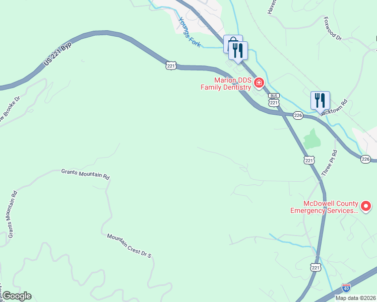 map of restaurants, bars, coffee shops, grocery stores, and more near 626 Cooper Road in Marion
