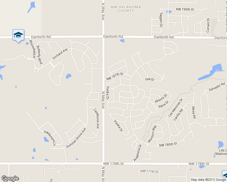 map of restaurants, bars, coffee shops, grocery stores, and more near 18521 Rastro Drive in Edmond
