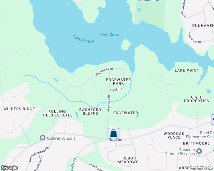 map of restaurants, bars, coffee shops, grocery stores, and more near 8020 Lake Shore Drive in Garner