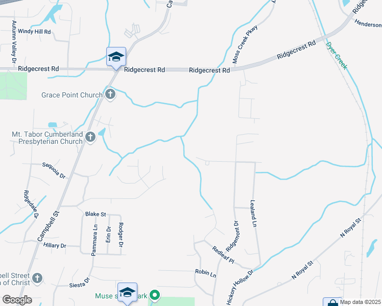 map of restaurants, bars, coffee shops, grocery stores, and more near 18 Oakridge Drive in Jackson