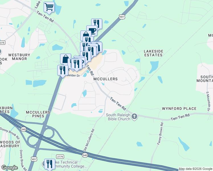 map of restaurants, bars, coffee shops, grocery stores, and more near 1020 Synto Street in Raleigh