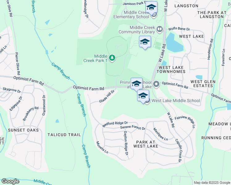 map of restaurants, bars, coffee shops, grocery stores, and more near 8605 Glade Hill Drive in Apex