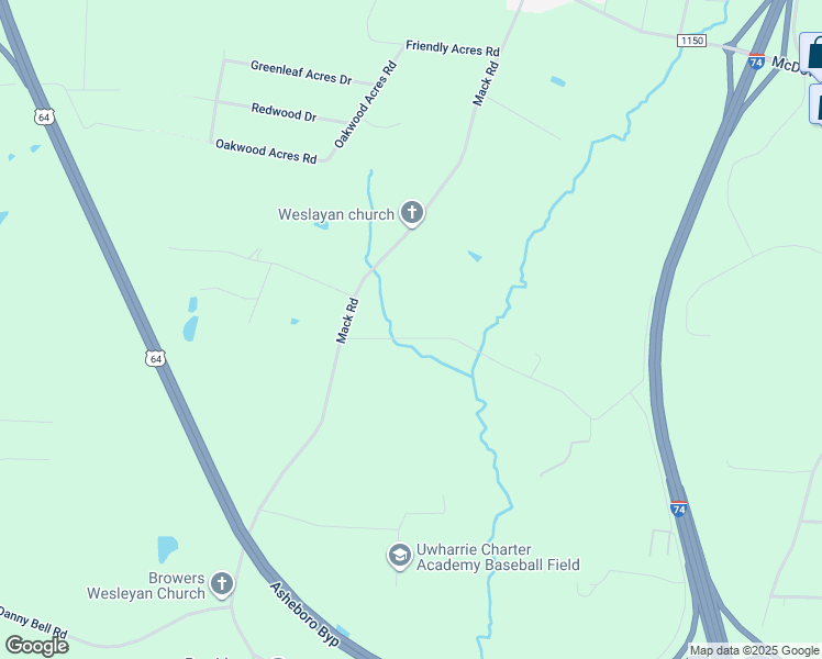 map of restaurants, bars, coffee shops, grocery stores, and more near 816 Skycrest Country Road in Asheboro