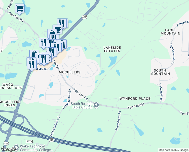 map of restaurants, bars, coffee shops, grocery stores, and more near 230 Amber Acorn Avenue in Raleigh