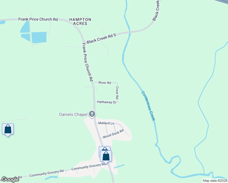 map of restaurants, bars, coffee shops, grocery stores, and more near 4732 River Road in Wilson