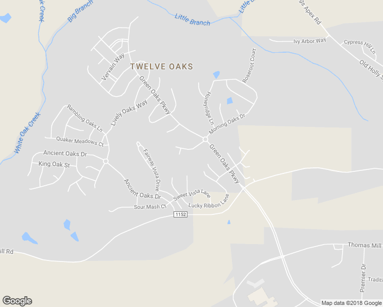 map of restaurants, bars, coffee shops, grocery stores, and more near 209 Morning Oaks Drive in Holly Springs