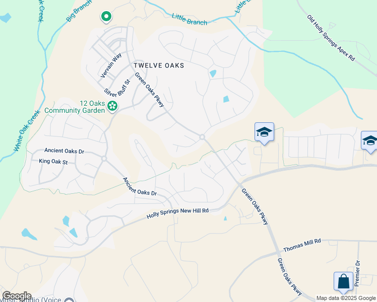 map of restaurants, bars, coffee shops, grocery stores, and more near 209 Morning Oaks Drive in Holly Springs