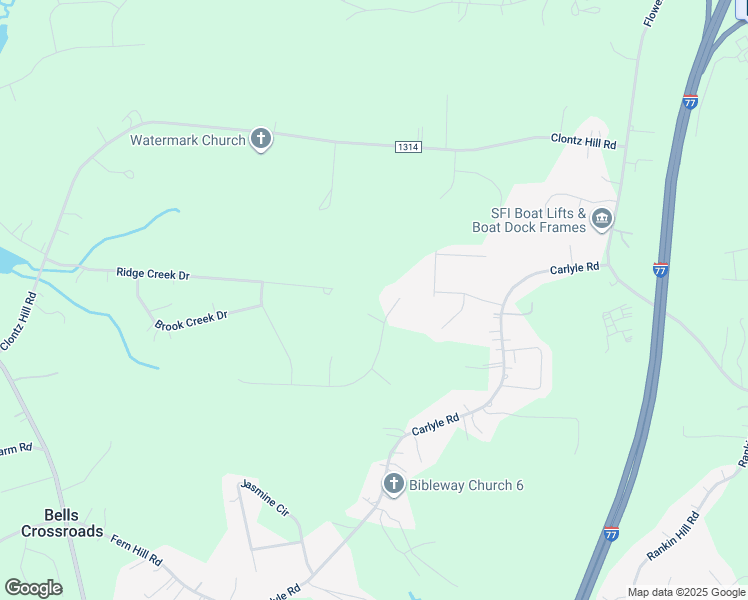map of restaurants, bars, coffee shops, grocery stores, and more near 191 East Panther Creek Road in Troutman
