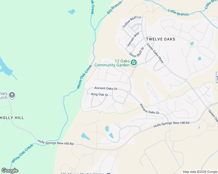 map of restaurants, bars, coffee shops, grocery stores, and more near 312 Quaker Meadows Court in Holly Springs
