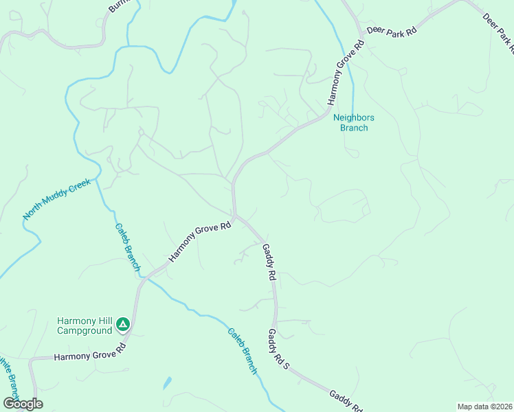 map of restaurants, bars, coffee shops, grocery stores, and more near 5159 Harmony Grove Road in Nebo
