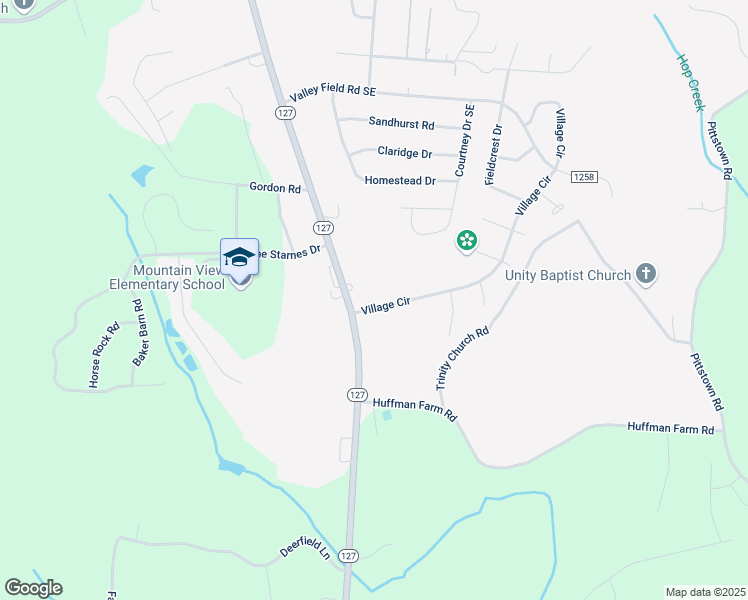 map of restaurants, bars, coffee shops, grocery stores, and more near 929 Village Circle in Hickory