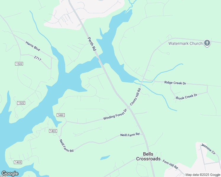 map of restaurants, bars, coffee shops, grocery stores, and more near 1234 Perth Road in Troutman