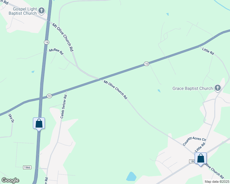 map of restaurants, bars, coffee shops, grocery stores, and more near 2231 Mount Olive Church Road in Newton