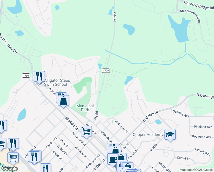 map of restaurants, bars, coffee shops, grocery stores, and more near 352 City Road in Clayton