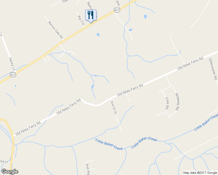 map of restaurants, bars, coffee shops, grocery stores, and more near 5039 Old Niles Ferry Road in Maryville