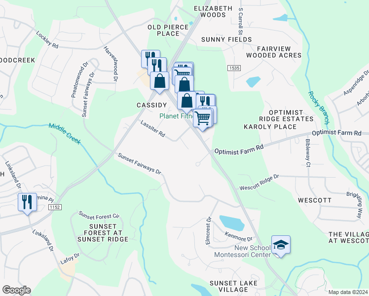 map of restaurants, bars, coffee shops, grocery stores, and more near 1000 Reef Court in Holly Springs