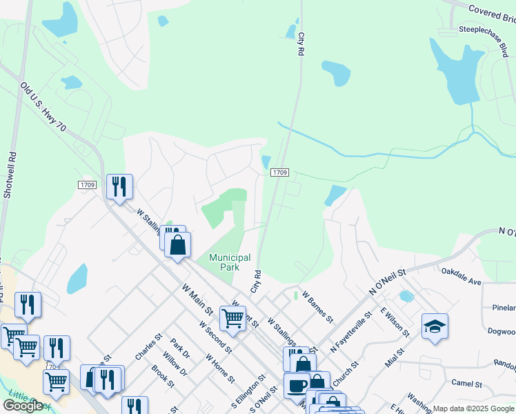 map of restaurants, bars, coffee shops, grocery stores, and more near 187 Cullen Court in Clayton