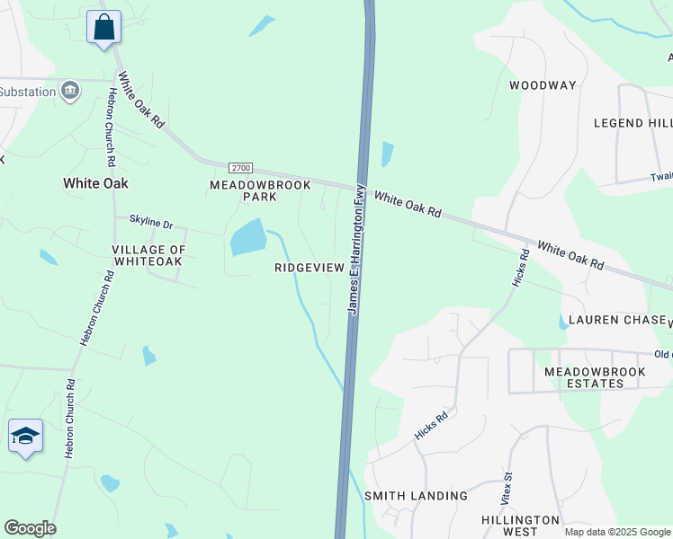 map of restaurants, bars, coffee shops, grocery stores, and more near 4139 Battle Field Dr in Garner