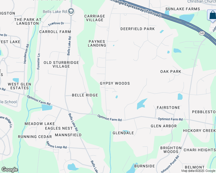 map of restaurants, bars, coffee shops, grocery stores, and more near 8409 Rhodes Road in Apex