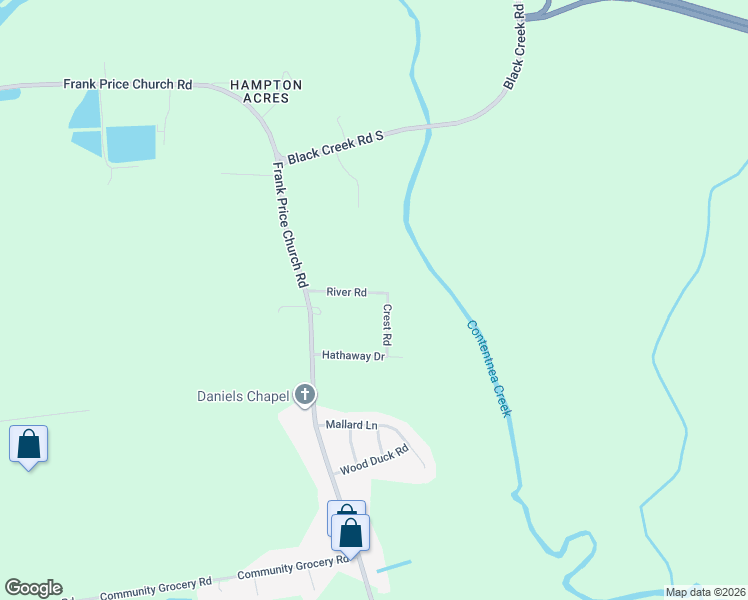 map of restaurants, bars, coffee shops, grocery stores, and more near 4732 River Road in Wilson