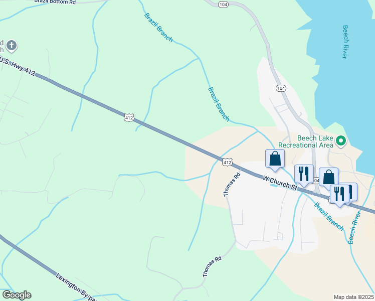 map of restaurants, bars, coffee shops, grocery stores, and more near 10480 U.S. 412 in Lexington