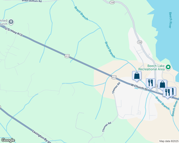 map of restaurants, bars, coffee shops, grocery stores, and more near 10480 U.S. 412 in Lexington