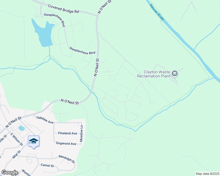 map of restaurants, bars, coffee shops, grocery stores, and more near 180 Highmeadow Lane in Clayton
