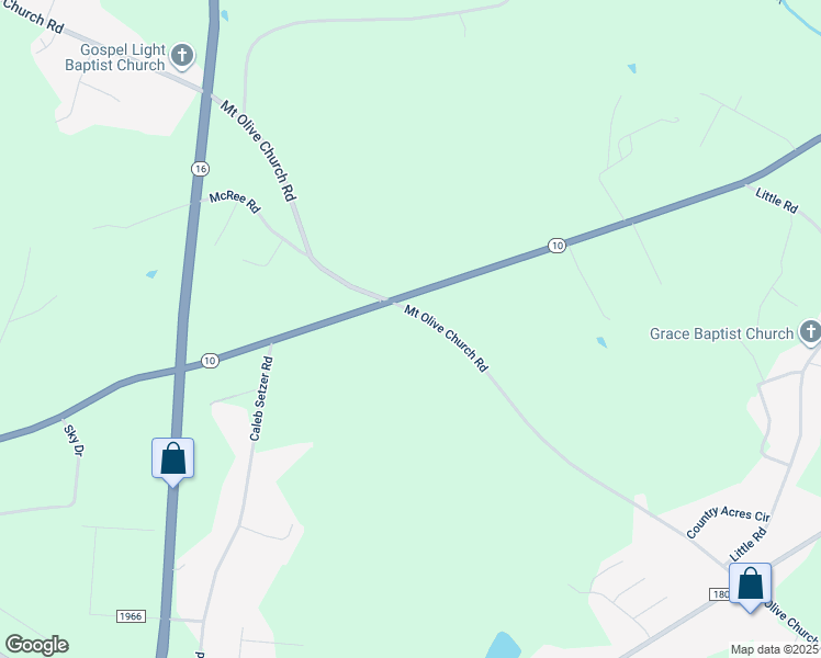 map of restaurants, bars, coffee shops, grocery stores, and more near 2201 Mount Olive Church Road in Newton