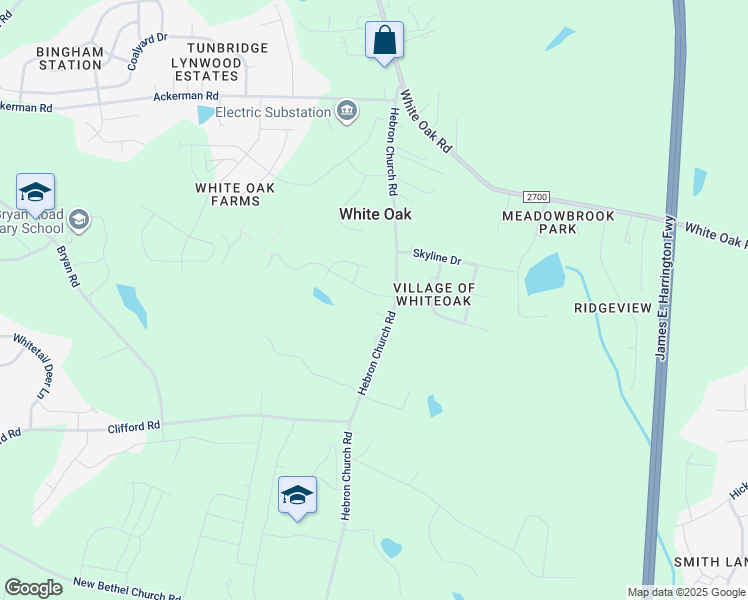 map of restaurants, bars, coffee shops, grocery stores, and more near 8032 Hebron Church Road in Garner
