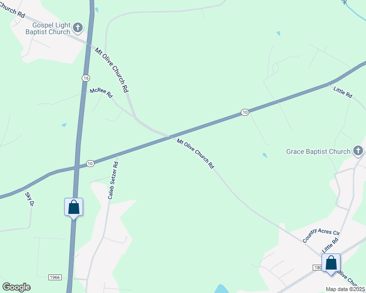 map of restaurants, bars, coffee shops, grocery stores, and more near 2201 Mount Olive Church Road in Newton
