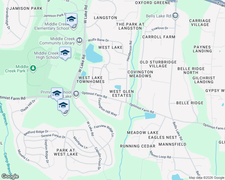 map of restaurants, bars, coffee shops, grocery stores, and more near 4013 Glenwell Court in Apex