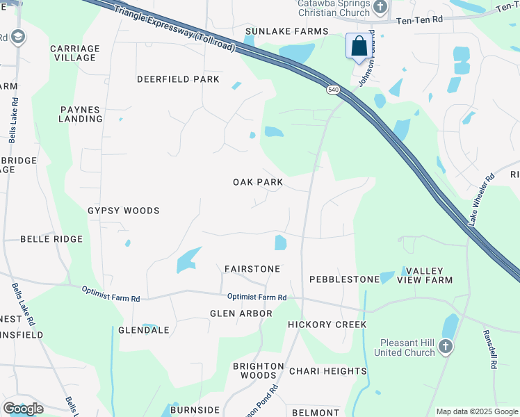 map of restaurants, bars, coffee shops, grocery stores, and more near 6617 Oak Fork Drive in Apex