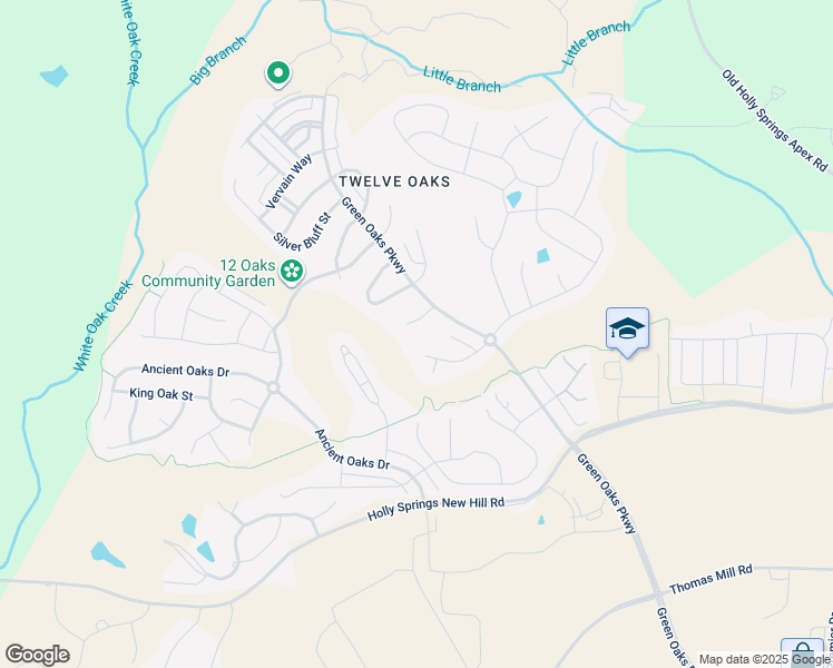 map of restaurants, bars, coffee shops, grocery stores, and more near 113 Wassaw Court in Holly Springs