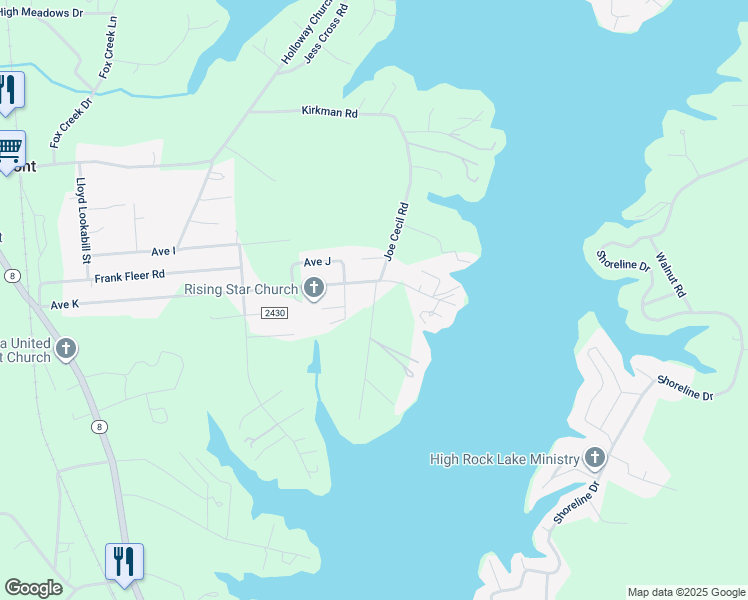 map of restaurants, bars, coffee shops, grocery stores, and more near 535 Joe Cecil Road in Lexington
