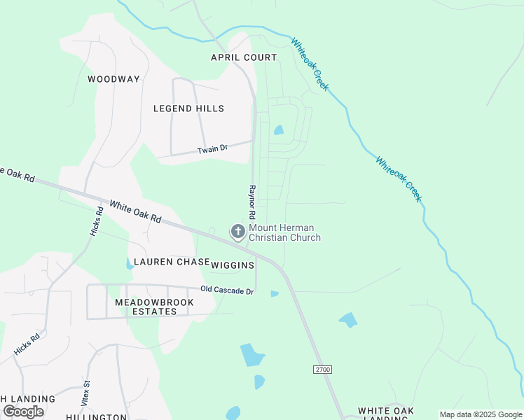 map of restaurants, bars, coffee shops, grocery stores, and more near 404 White Oak Garden Way in Garner
