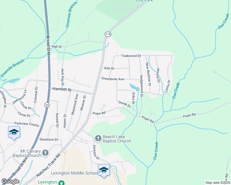 map of restaurants, bars, coffee shops, grocery stores, and more near 26 Greenbriar Avenue in Lexington