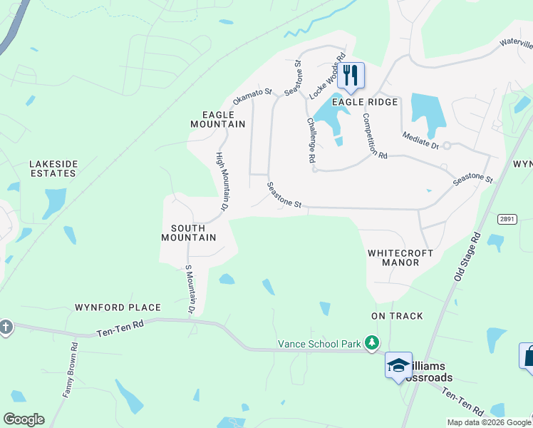 map of restaurants, bars, coffee shops, grocery stores, and more near 106 Braid Court in Raleigh