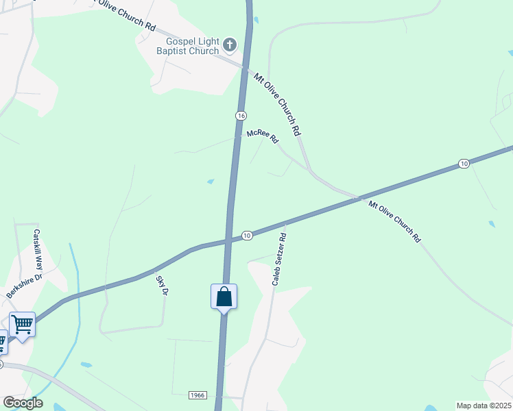 map of restaurants, bars, coffee shops, grocery stores, and more near 2089 Mount Olive Church Road in Newton