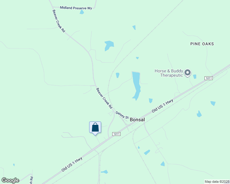 map of restaurants, bars, coffee shops, grocery stores, and more near 90 Bonsal Crossing Road in New Hill