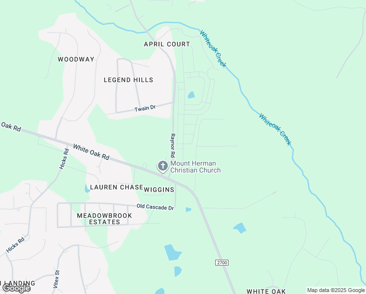 map of restaurants, bars, coffee shops, grocery stores, and more near 404 White Oak Garden Way in Garner