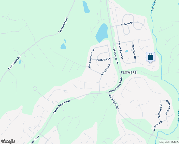 map of restaurants, bars, coffee shops, grocery stores, and more near 125 Manchester Trail in Clayton
